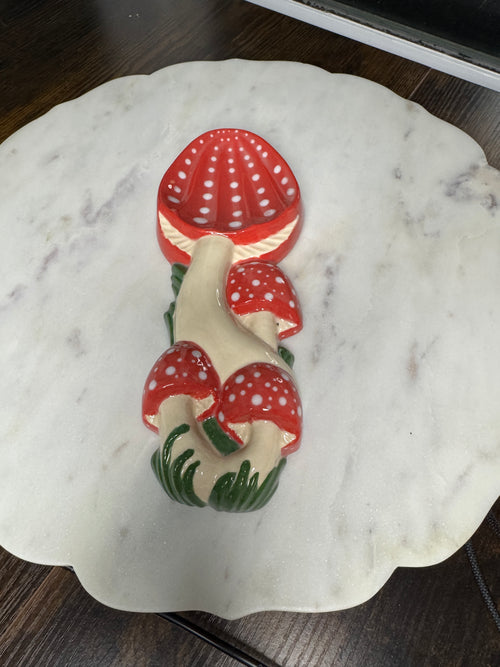 Arnel's Merry Mushroom Spoon Rest made from vintage mold