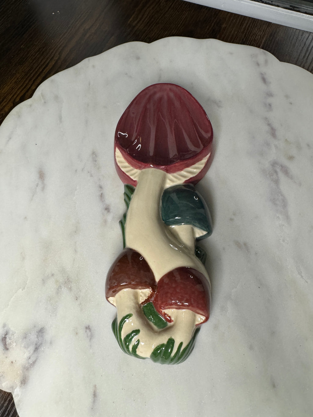 Arnel's Merry Mushroom Spoon Rest made from vintage mold