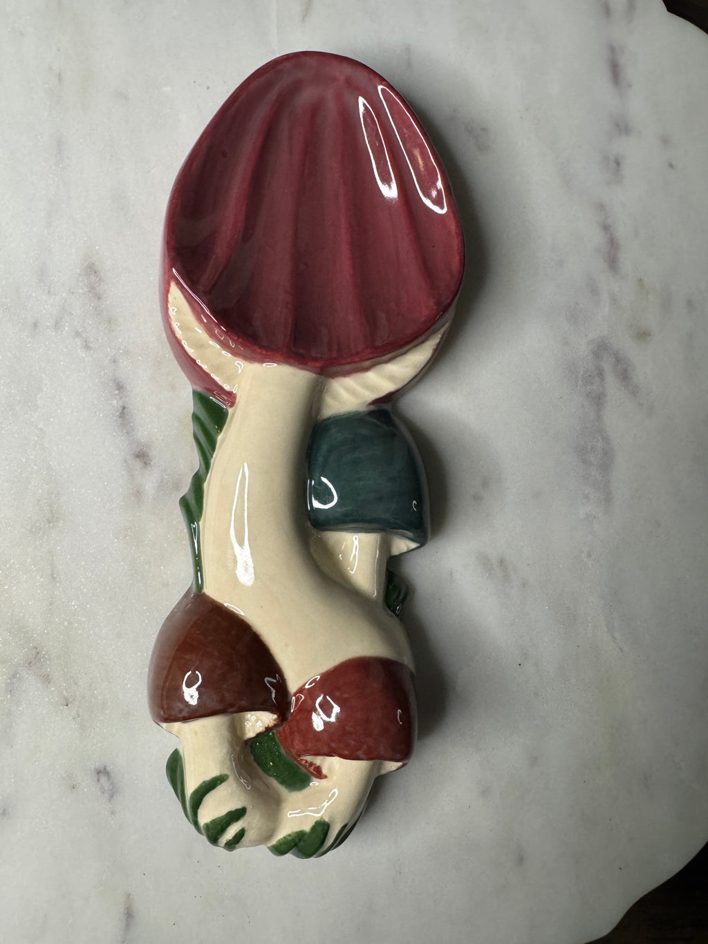 Arnel's Merry Mushroom Spoon Rest made from vintage mold