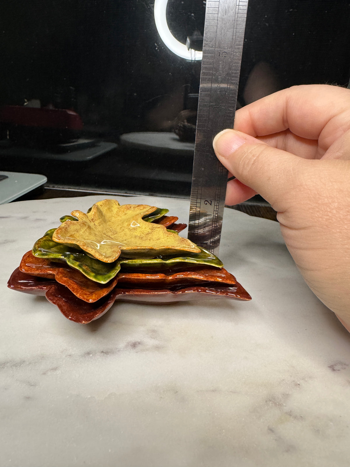 4 piece Nestling Leaf Trays