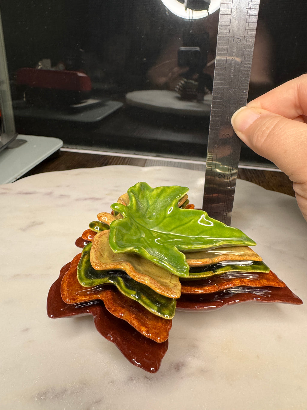 5 piece Nestling Leaf Trays