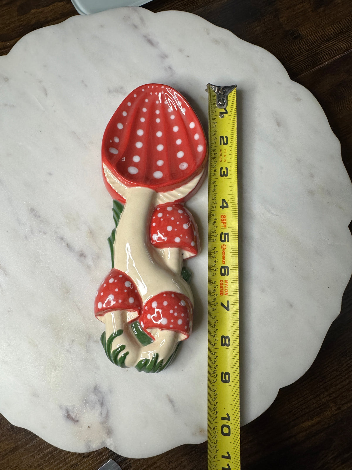 Arnel's Merry Mushroom Spoon Rest made from vintage mold